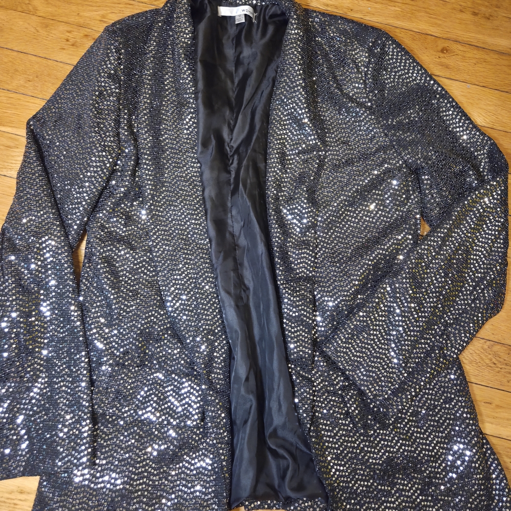 WD.NY Black Sequin Jacket, Size M